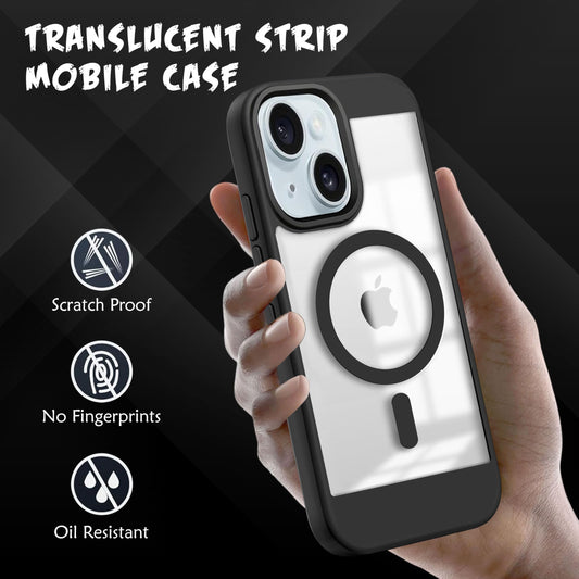 V-TAN Back Cover for iPhone 15 Plus Compatible Case, Strip, Transparent Clear, TPU, Protective Shockproof Cover