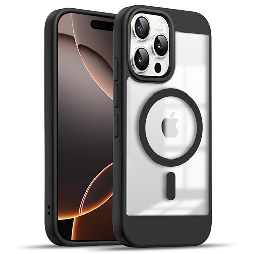 V-TAN Back Cover for iPhone 15 Pro Compatible Case, Strip, Transparent Clear, TPU, Protective Shockproof Cover (Black)